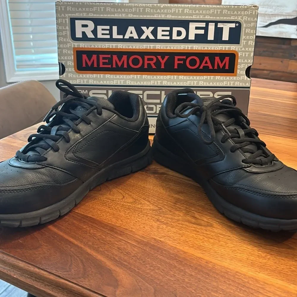 Skechers Work Men's Black Nampa Memory Foam Relaxed Fit Service Shoe Size 12